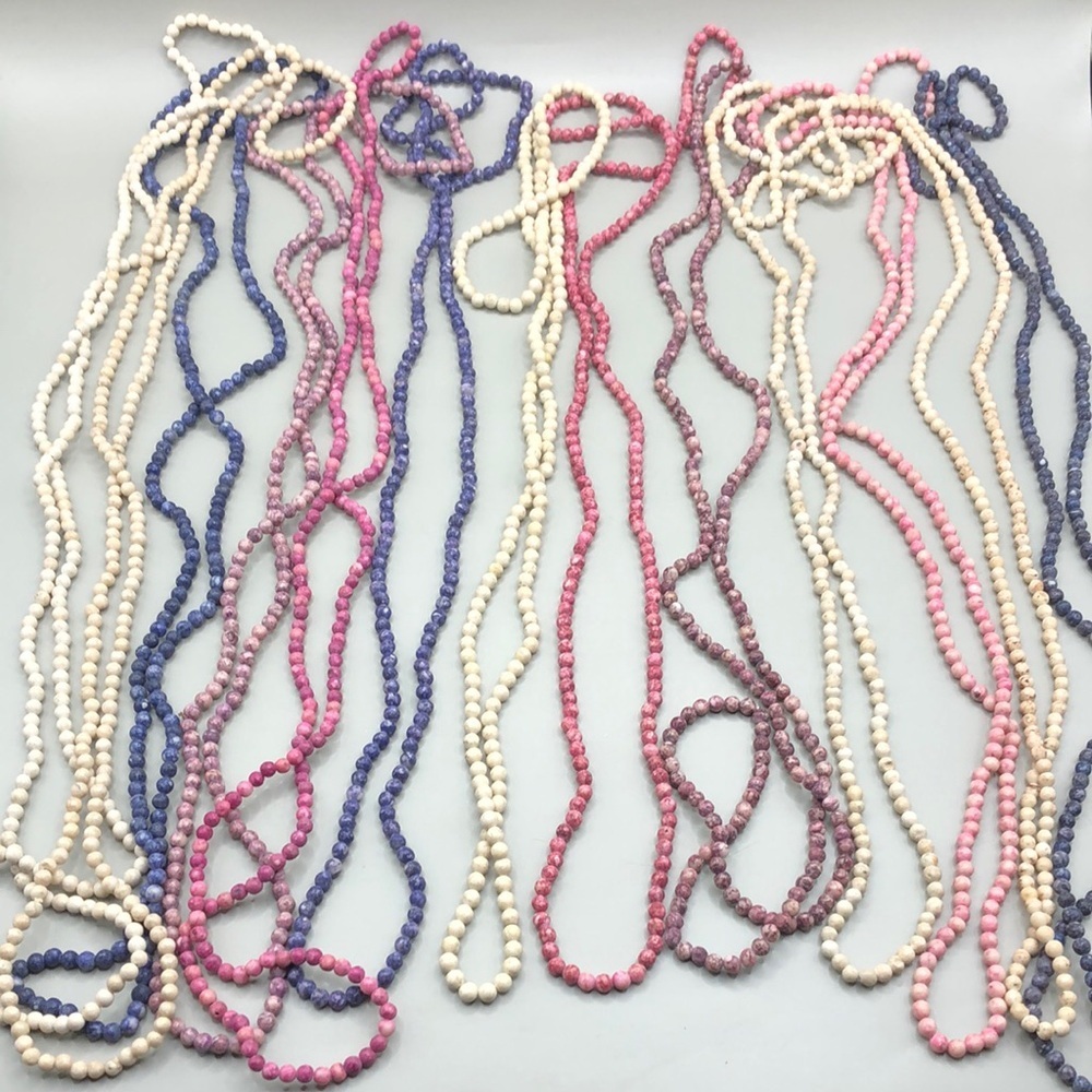 Bundle lot 13 neutral and colorful beaded long stone necklaces boho layering